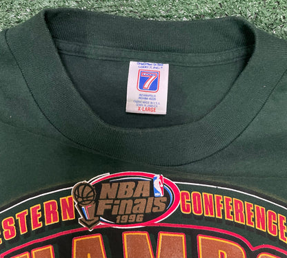 Vintage 1996 Seattle Sonics western Conference championships tee