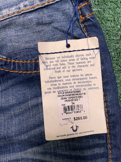 True Religion orange stitch jeans