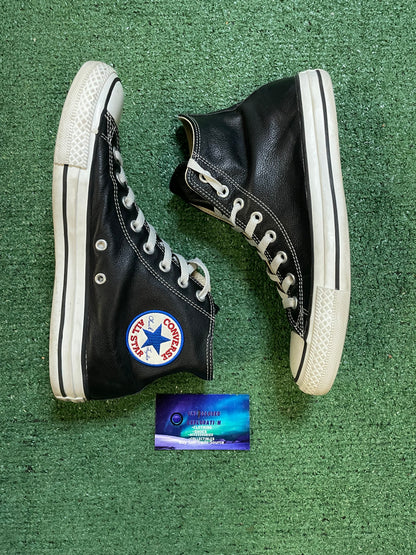 Converse black leather high size 7.5men/9women