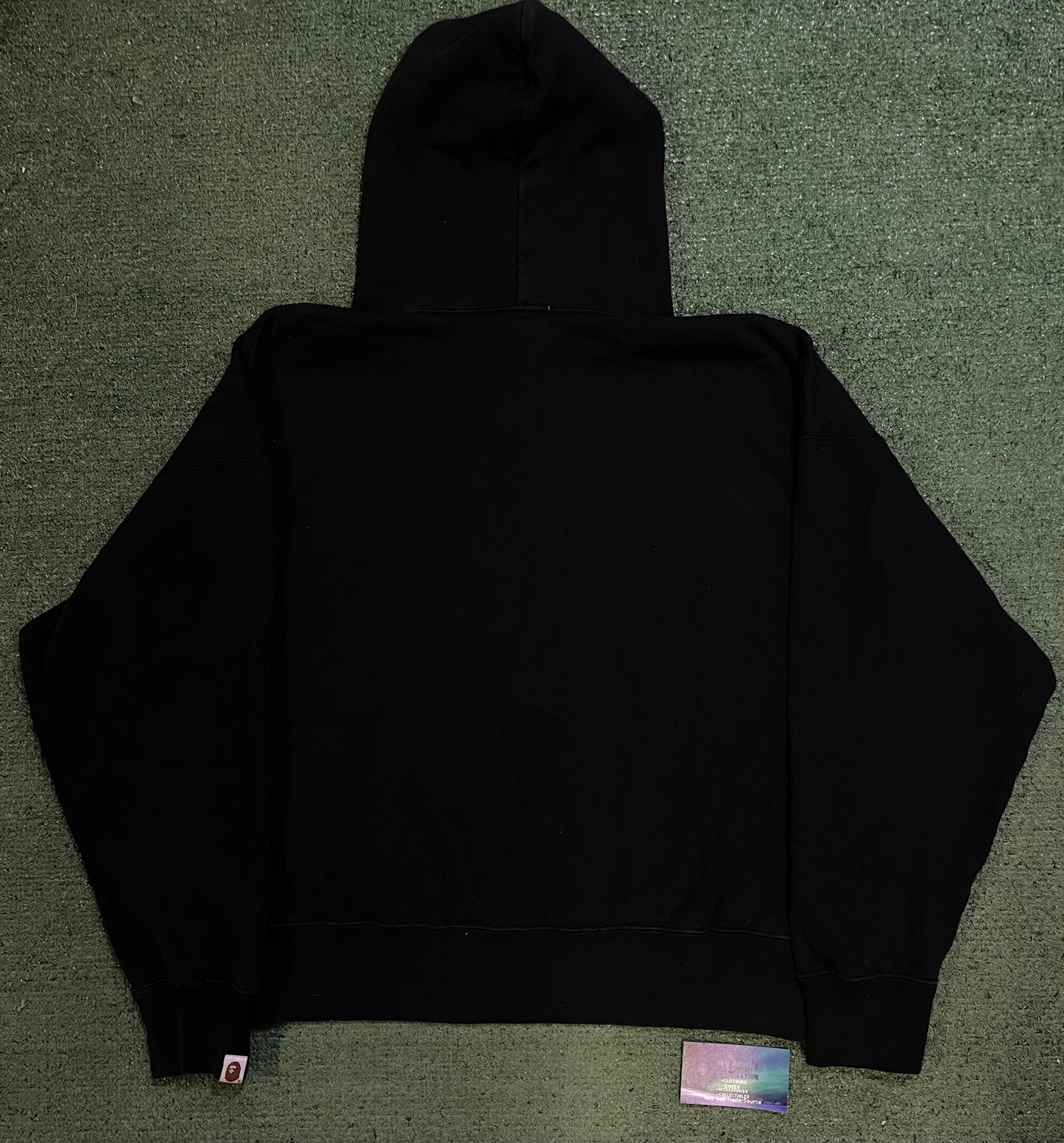 Bape embroidered multi color black hoodie