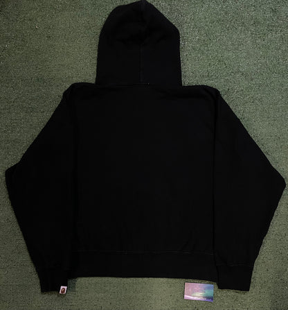 Bape embroidered multi color black hoodie