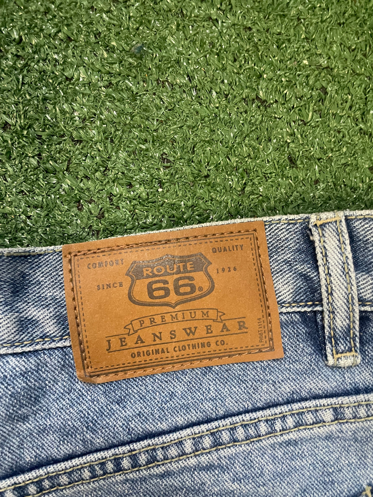 Route 66 light wash Jean shorts