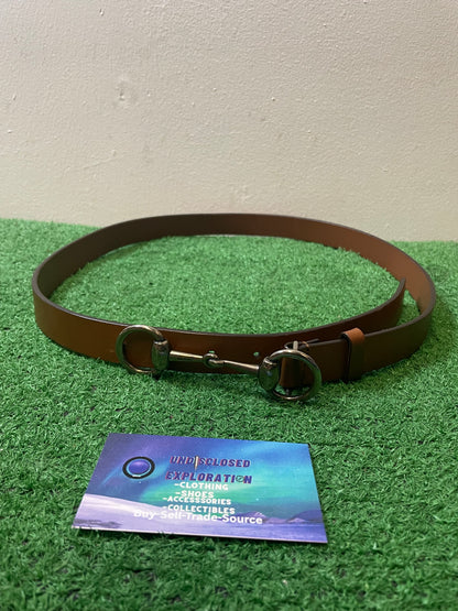 Gucci brown horsebit leather belt