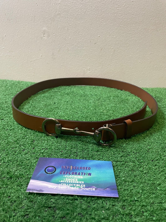 Gucci brown horsebit leather belt