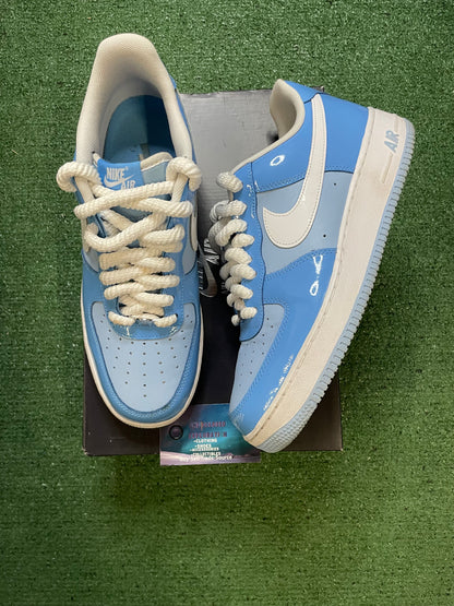 Nike Air Force 1 psychic blue white patent size 9.5men/11women