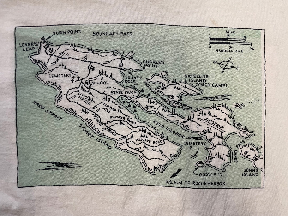 Vintage 1990s Stuart island double sided tee