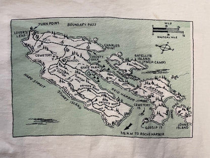 Vintage 1990s Stuart island double sided tee