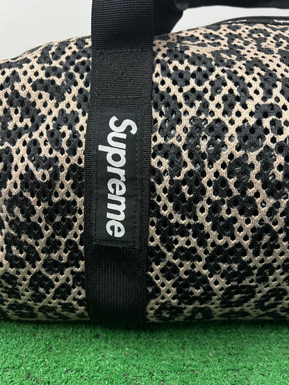Supreme mesh leopard duffle bag