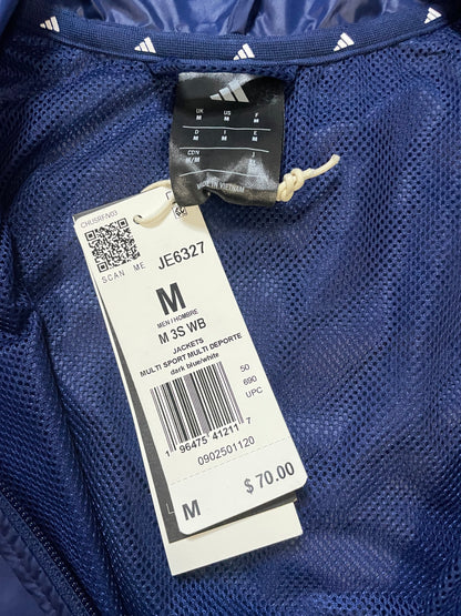 Adidas essentials navy & white windbreaker