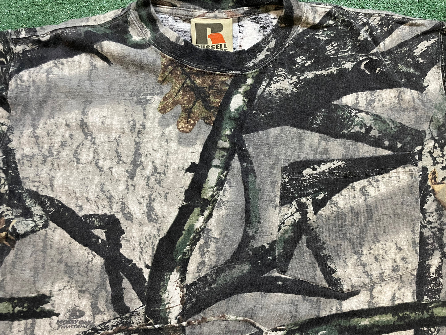 Vintage grey outdoor camo Russell camo tee