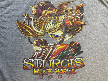 Vintage 2000s Sturgis Bike week grey tee