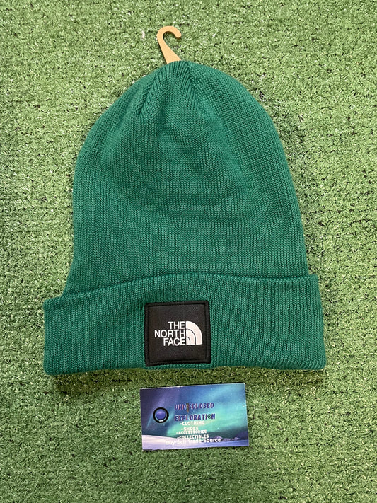 The North Face green big box beanie