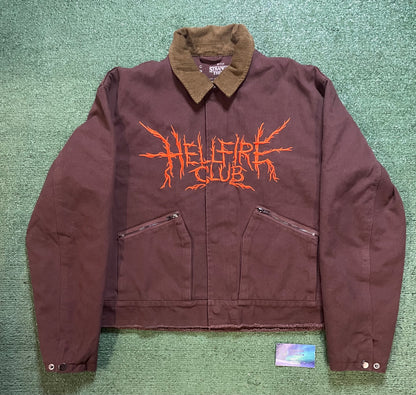 Netflix X stanger things hellfire brown zipup jacket