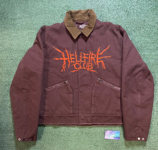 Netflix X stanger things hellfire brown zipup jacket