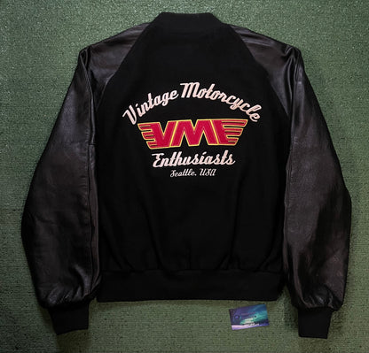 Vintage 1990s VME Vintage Motorcycle enthusiasts suede & leather jacket