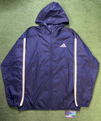 Adidas essentials navy & white windbreaker