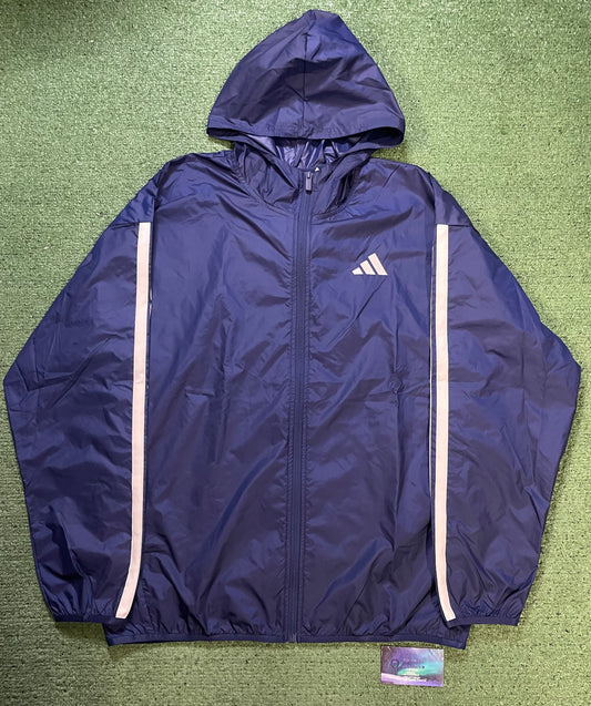 Adidas essentials navy & white windbreaker