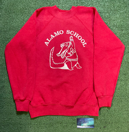 Vintage 1970s Alamo School alligator red youth crewneck