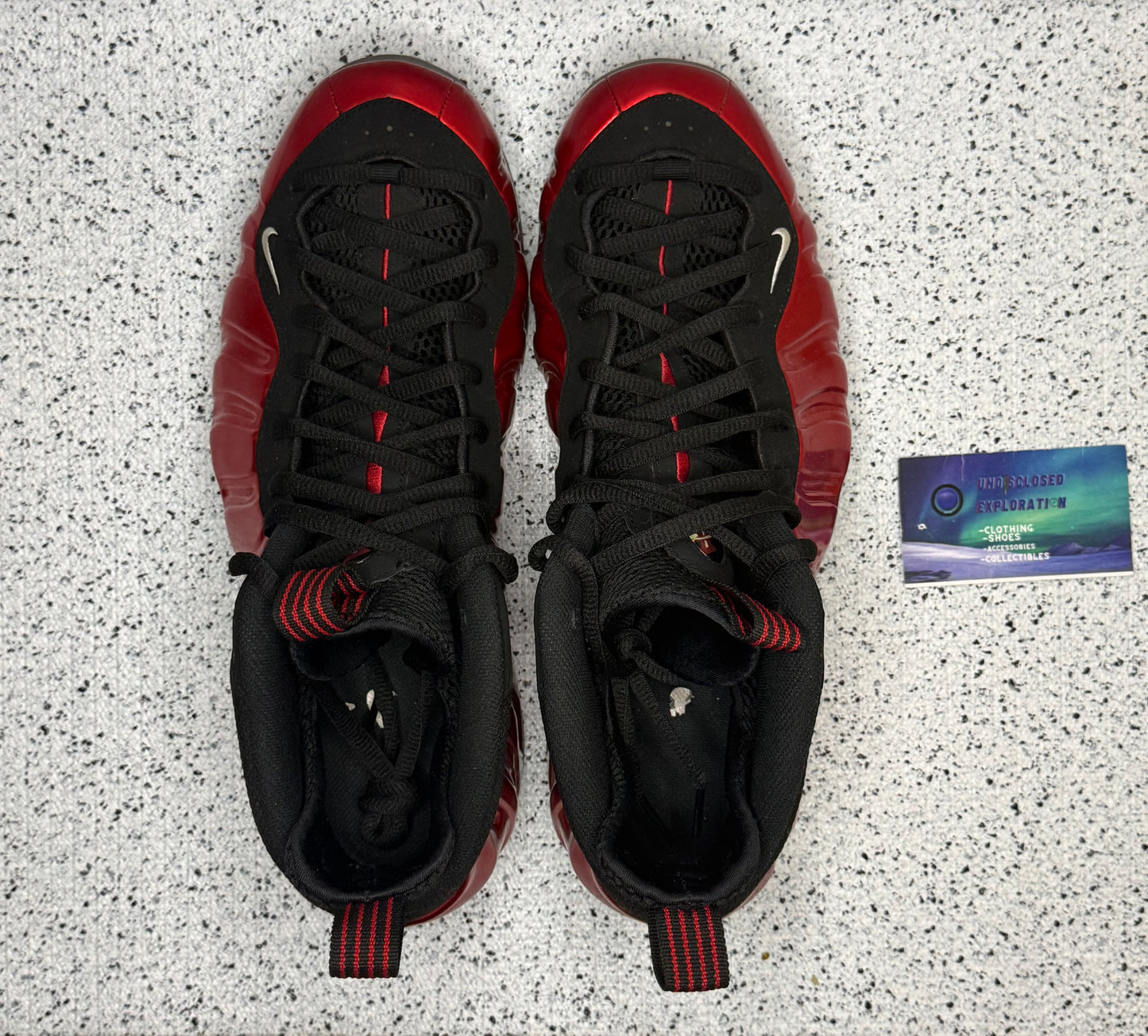 Nike Foamposite Red Metallic 11 Men/12.5 Women “Preowned”