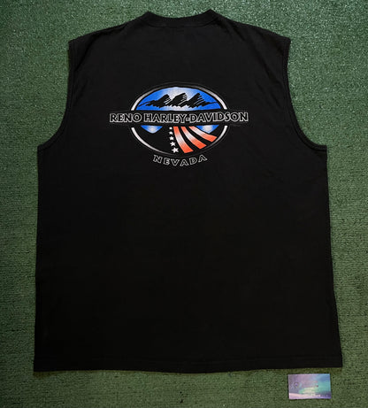 Vintage 1990s Harley Davidson Reno Nevada cutoff tank