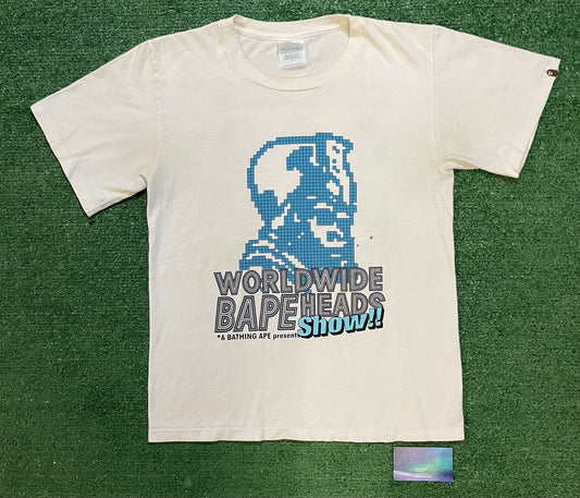 Vintage 1998 Bape Worldwide bapeheads show welcome  to a bape world tee