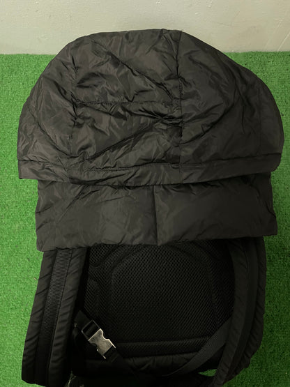 Prada Re-Nylon Padded Backpack With Hood In Black