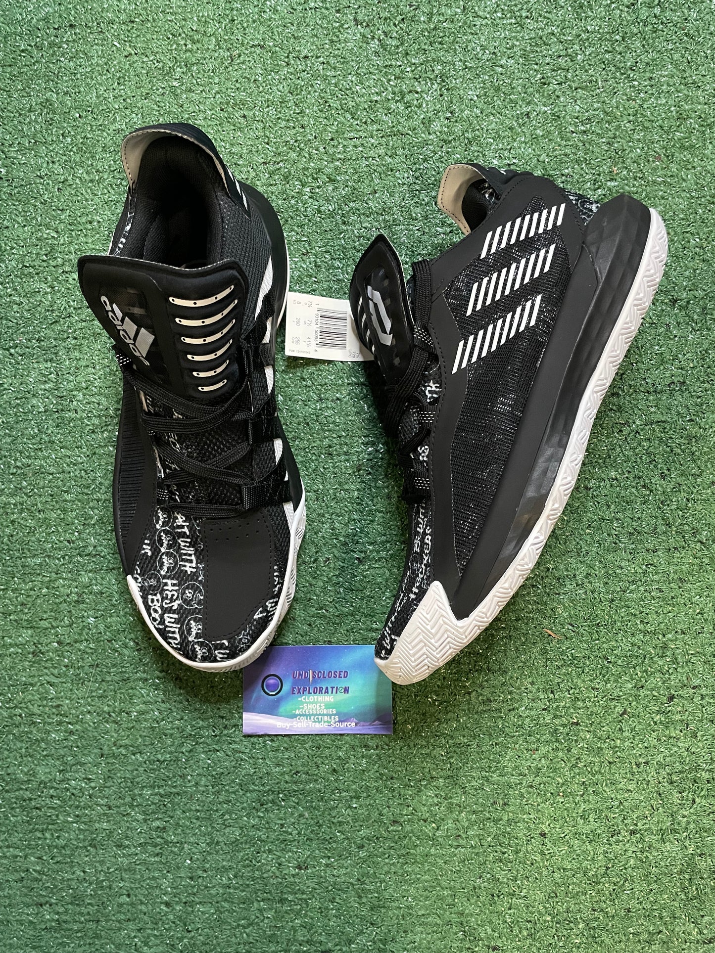 Adidas dame 6 black white hecklers