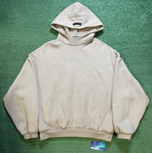 Fear Of God Essentials beige center logo hoodie