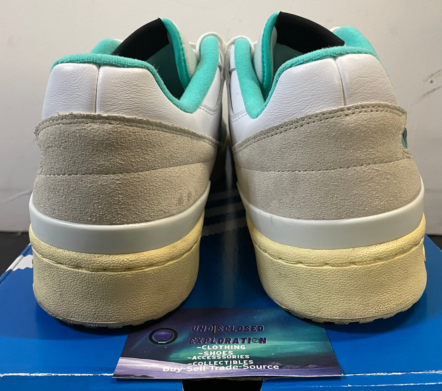 Adidas forum white mint rush size 14men/15.5women