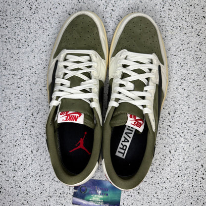 Jordan 1 Low Travis Scott Medium Olive 10 Men “Preowned”