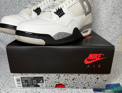 Jordan 4 White Cement 12 Men/13.5 Women “Preowned”