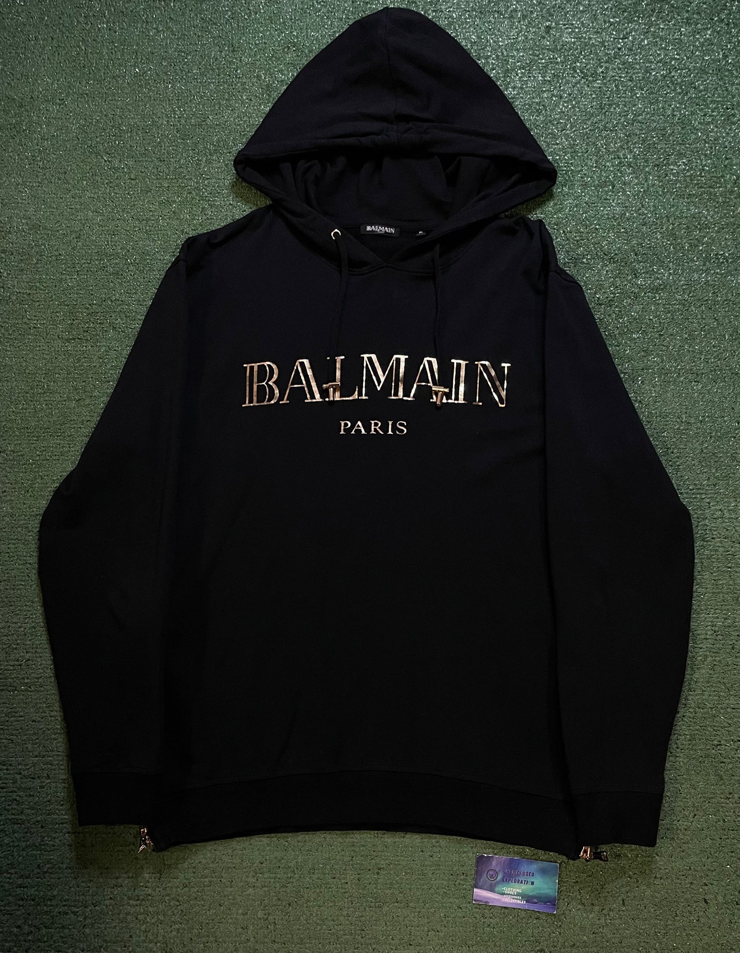 Balmain Paris black and gold tracksuit