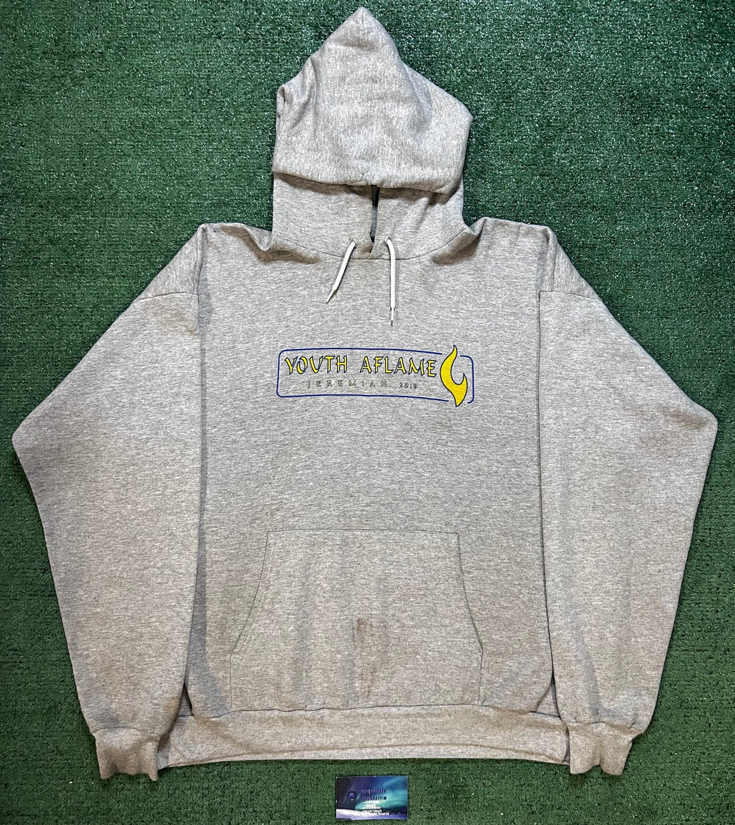 Vintage 1990s  youth Aflame Jeremiah 20:9 bible verse hoodie