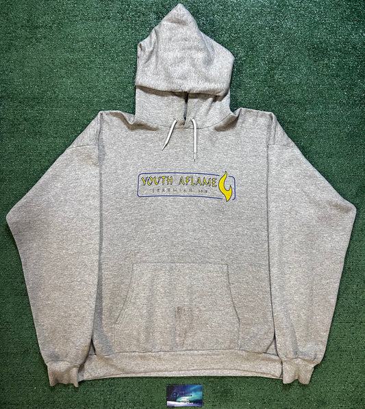 Vintage 1990s  youth Aflame Jeremiah 20:9 bible verse hoodie