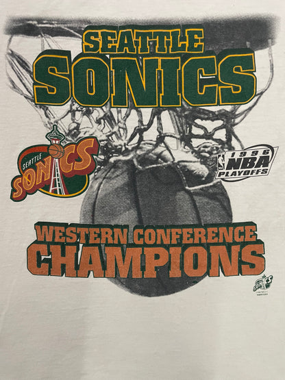 Vintage 1996 Seattle Sonics western conference champions  playoffs tee
