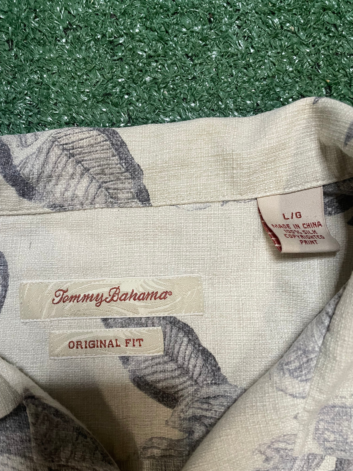 Tommy Bahamas floral silk short sleeve button up