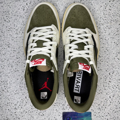 Jordan 1 Low Travis Scott Medium Olive 10 Men “Preowned”