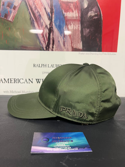Prada embroidered olive hat