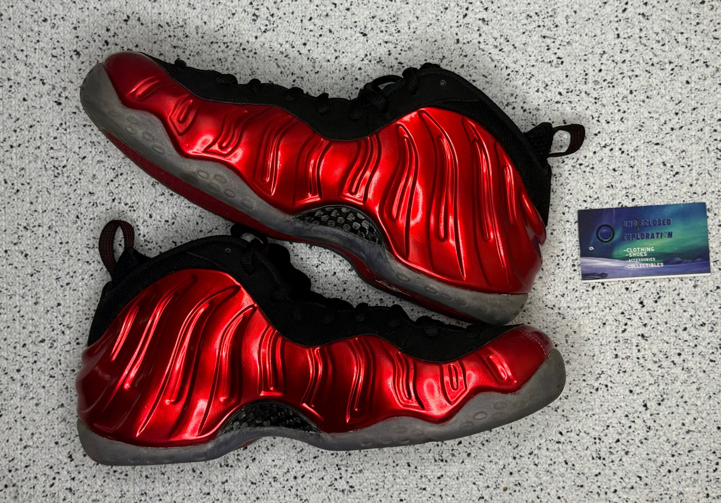 Nike Foamposite Red Metallic 11 Men/12.5 Women “Preowned”