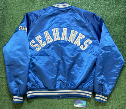 Vintage 1990s seattle Seahawks satin chalkline bomber jacket