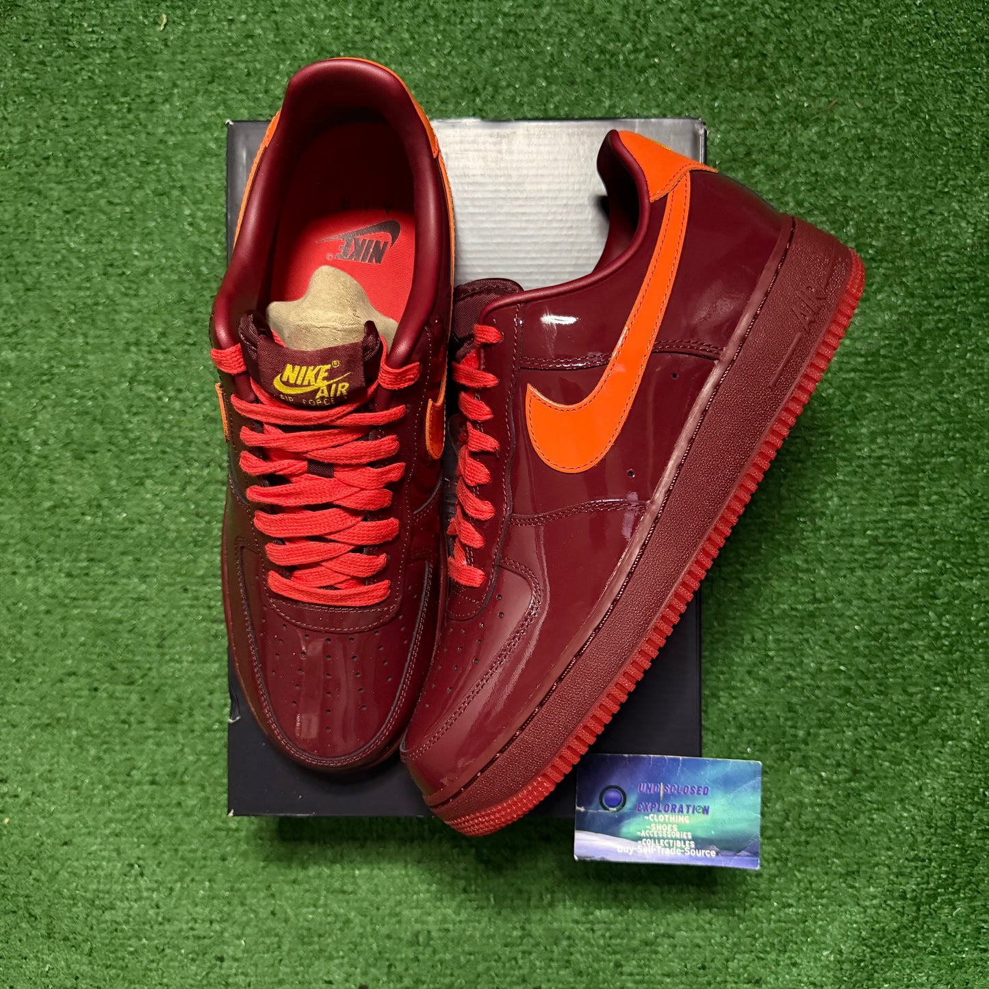 Nike Air Force 1 Patent Leather Dark Team Red