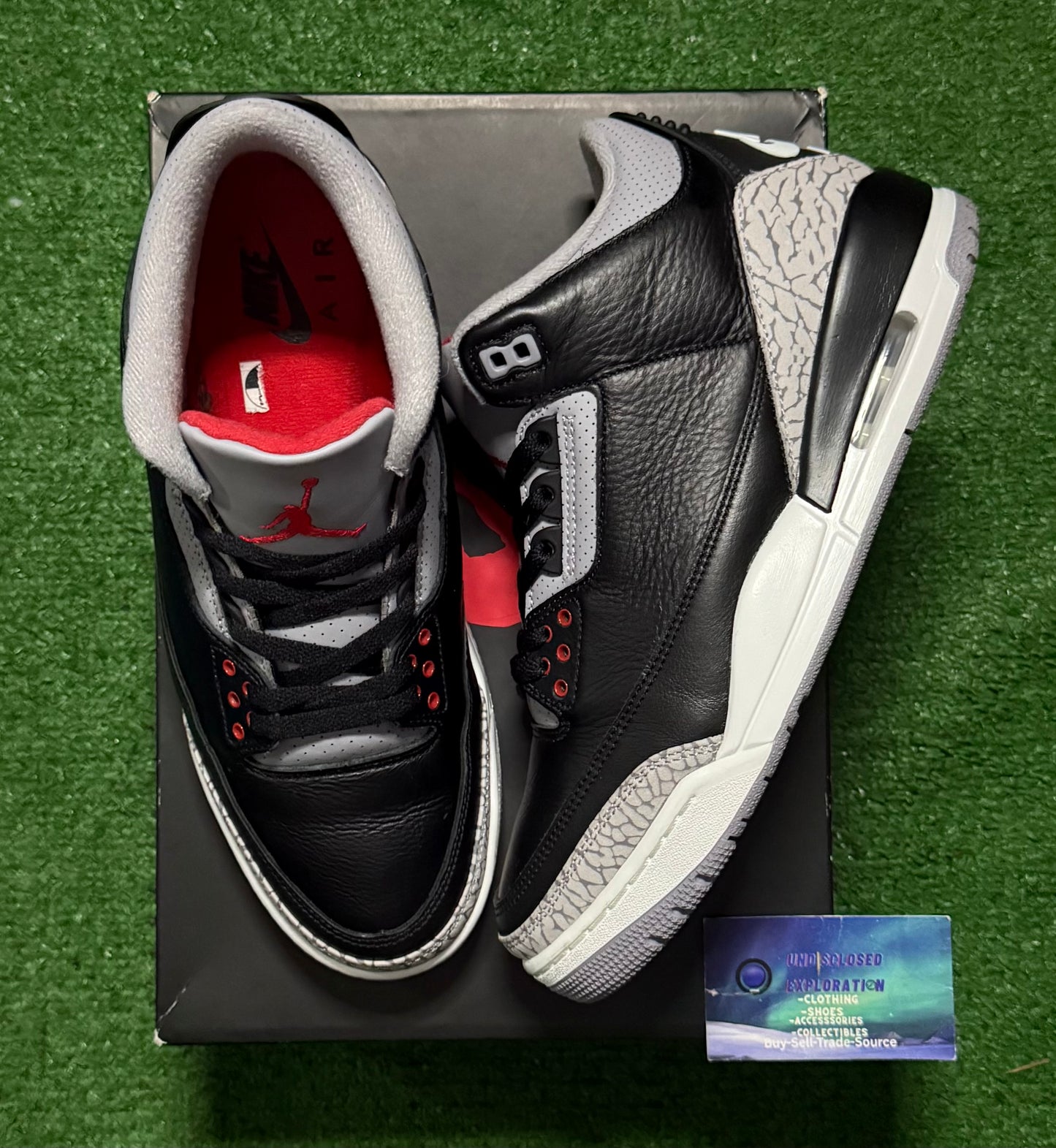 Jordan 3 Black Cement 10 Men/11.5 Women “Preowned”