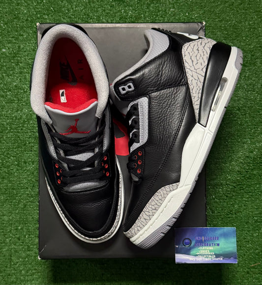 Jordan 3 Black Cement 10 Men/11.5 Women “Preowned”