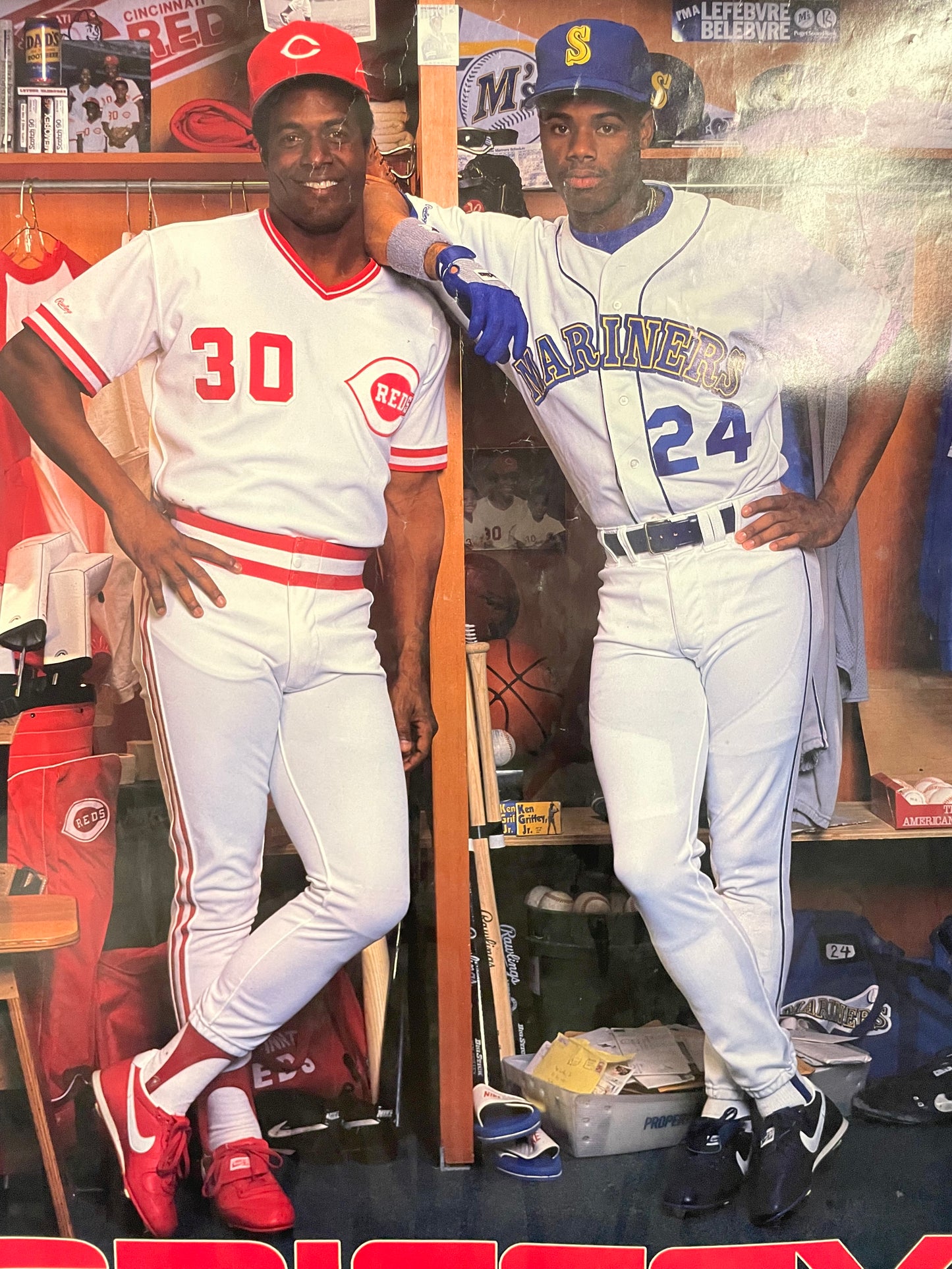 Vintage 1980s KEN GRIFFEY JR. AND SR. THE NEXT GENERATION poster