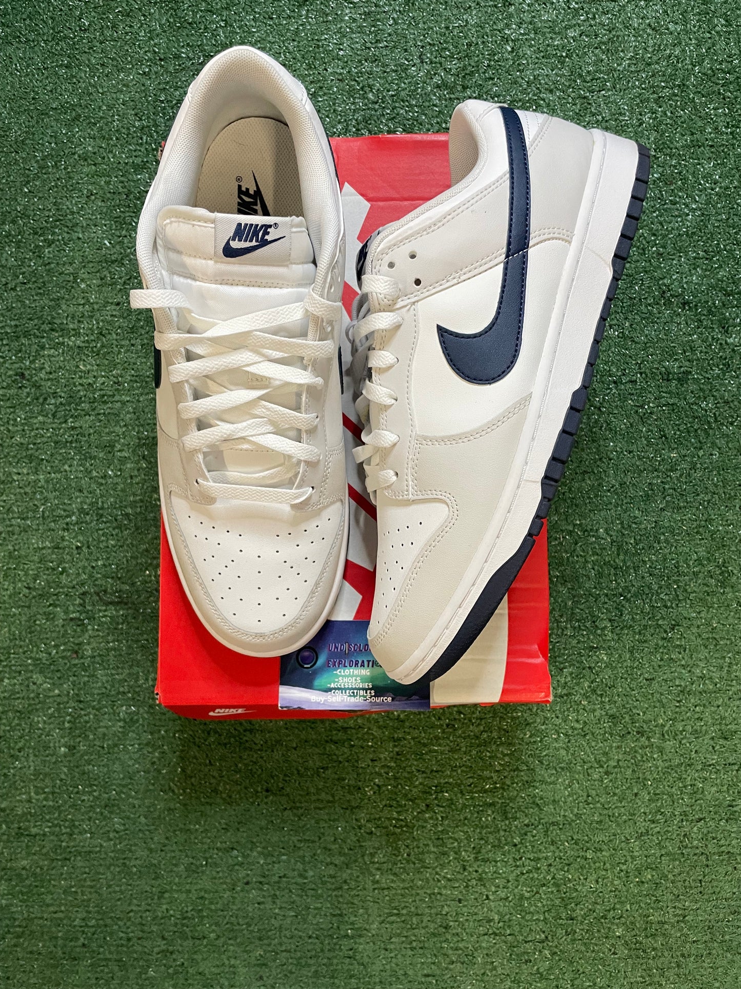 Nike Dunk Low white midnight navy size 12men/13.5women