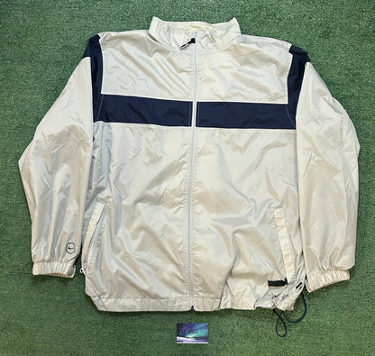 Vintage 1990s nike grey and navy blue windbreaker