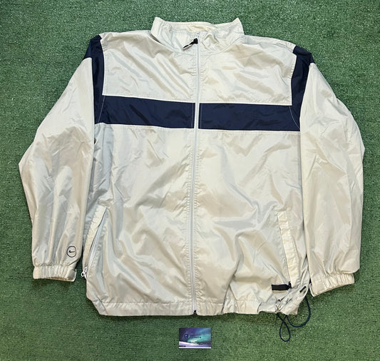 Vintage 1990s nike grey and navy blue windbreaker