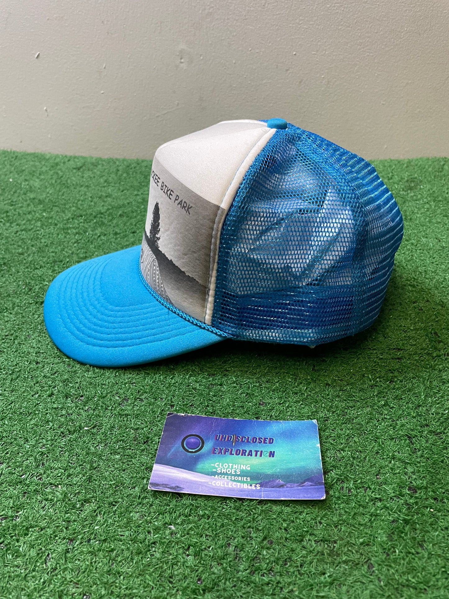 Truckee Bike Park blue and white mesh hat