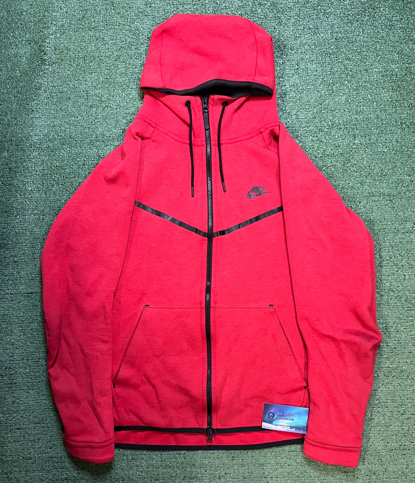 Nike tech fleece red hoodie