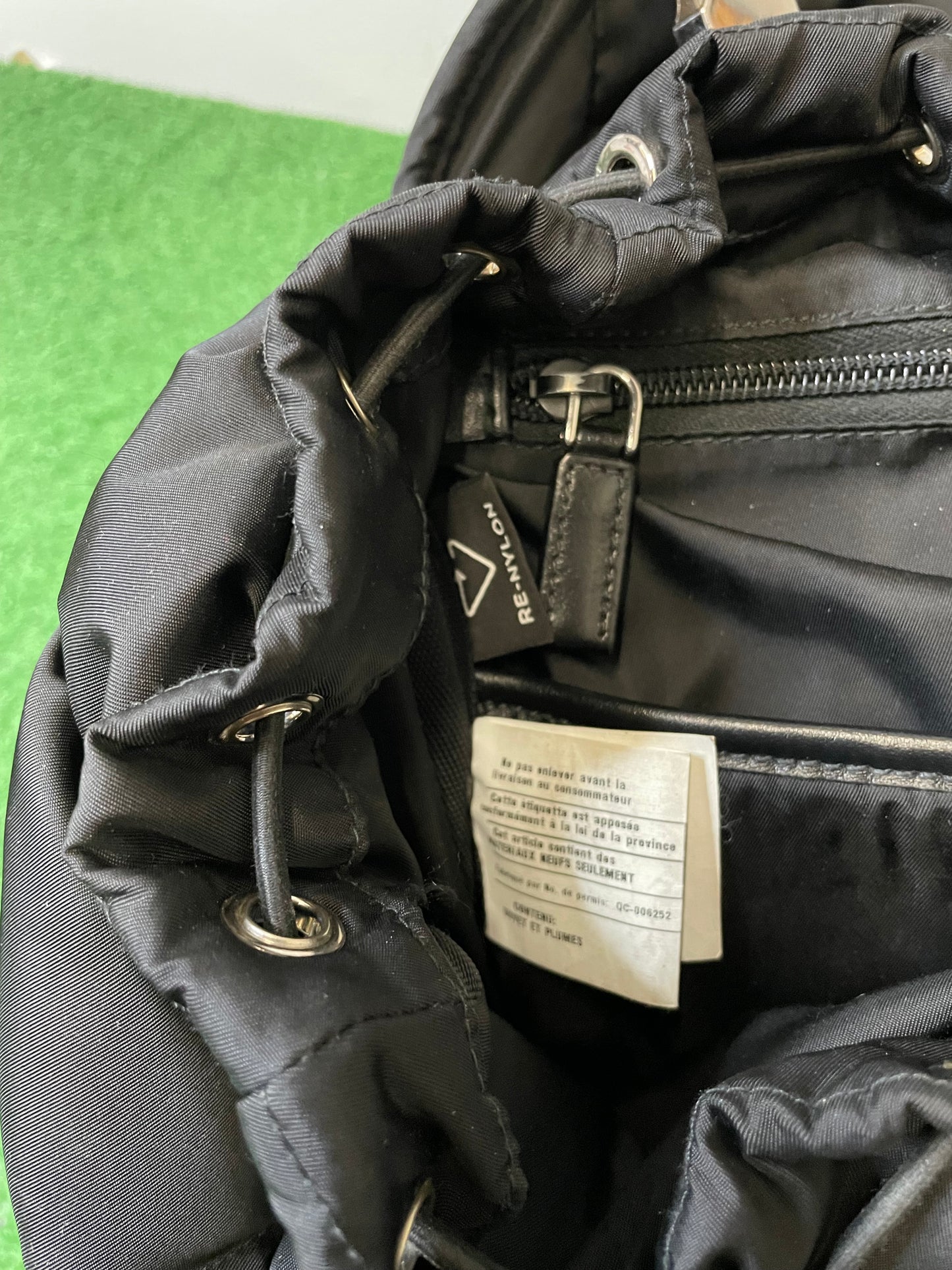 Prada Re-Nylon Padded Backpack With Hood In Black